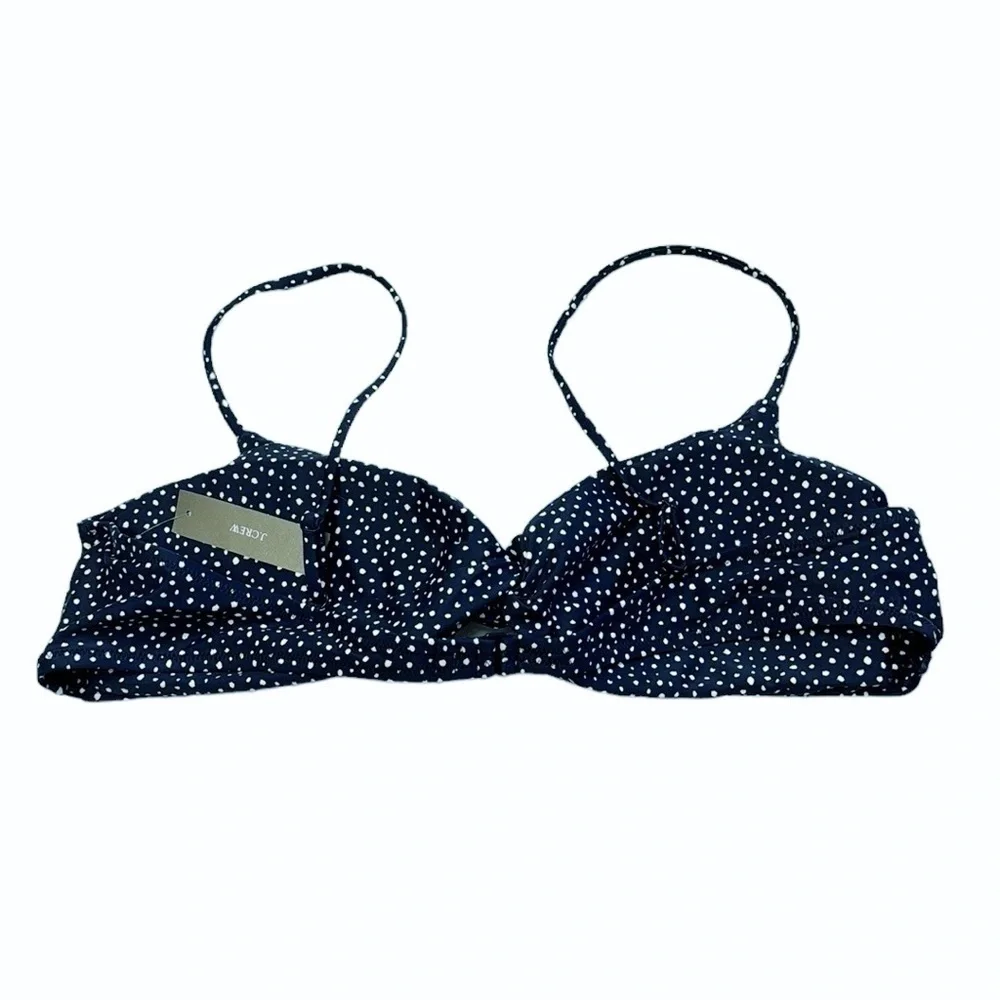 J. Crew Strappy Twist Bikini Top‎ Women's 3X Navy Dot New BH536